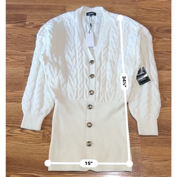 Retrofête  ivory cable knit DRESS TALA retro party size M - Picture 6 of 14